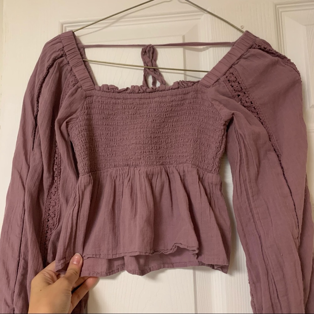 American Eagle Long Sleeve Crop Top - Picture 5 of 6
